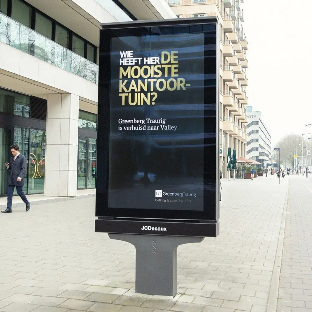 Crossmediale media campagne Greenberg Traurig