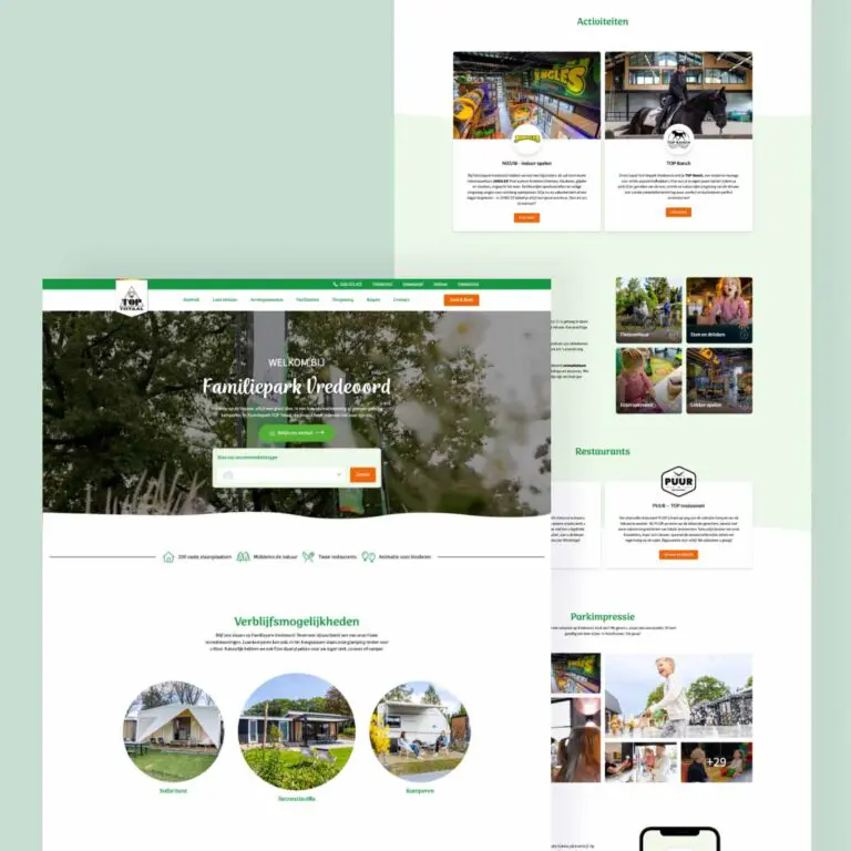 Boekingswebsite voor TOP Vredeoord en speelparadijs Jungles