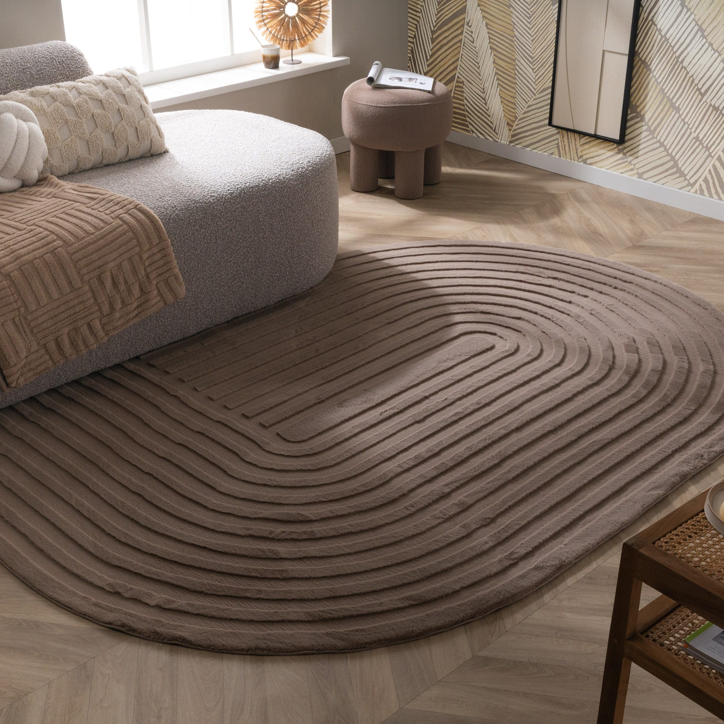 Organisch Vloerkleed Flowy Arch Taupe 11
